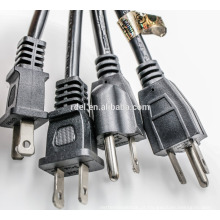 Padrão UL NEMA 5-15P EUA 3 pinos plug 250 v cabo de alimentação com cabo SJT